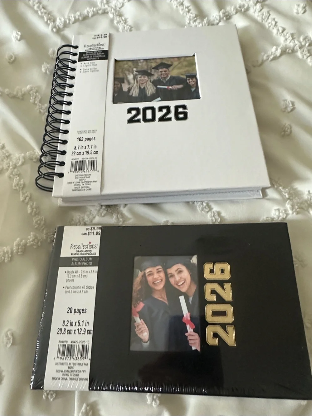 Recollections Graduation Photo Albums in White and Black